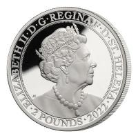 St. Helena 2 Pfund Queen Elizabeth II Platinum Jubilee 2022 2 Oz Silber PP Rckseite