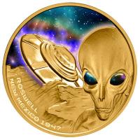 Niue 100 NZD Roswell 2022 1 Oz Gold PP Color (nur 75 Stck!!!)