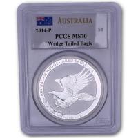 Australien 1 AUD Wedge Tailed Eagle MS70 2014 1 Oz Silber PSGC MS70