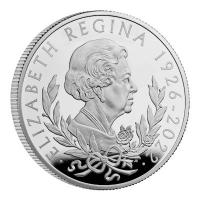 Grobritannien 5 GBP Her Majesty Queen Elizabeth II Memorial 2022 5 Oz Silber PP