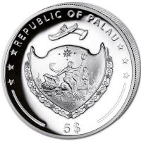 Palau 5 USD Jahr des Hasen  2023 1 Oz Silber PP High Relief Rckseite