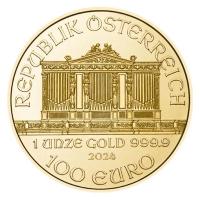 sterreich 100 EURO Philharmoniker 2024 1 Oz Gold Rckseite