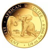 Somalia 200 Shillings Elefant 2024 1/4 Oz Gold