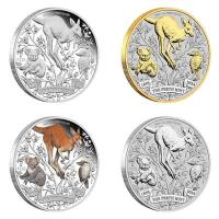 Australien - 4x1 AUD 125 Jahre Perth Mint 4 Coin Typeset 2024 - 1 Oz Silber 