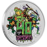 Tuvalu - 1 TVD 40 Jahre Teenage Mutant Ninja Turtles 2024 - 1 Oz Silber Color