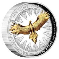 Australien - 1 AUD Wedge Tailed Eagle 2024 - 1 Oz Silber PP High Relief Gilded