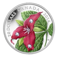 Kanada - 20 CAD Red Trillium 2014 - 1 Oz Silber