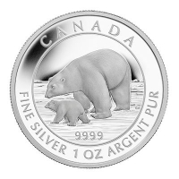 Kanada - 5 CAD Eisbr und Junges 2015 - 1 Oz Silber PP