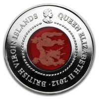British Virgin Islands - Year of the Dragon Kristall - Silber Proof