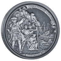 Niue - 5 NZD Journeys of Discovery Columbus 2015 - 2 Oz Silber