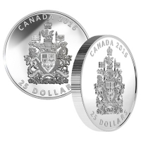 Kanada - 25 CAD Coat of Arms 2016 - 1 Oz Silber Piedfort