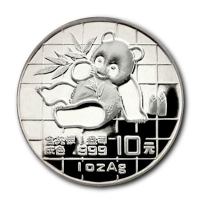 China 10 Yuan Panda 1989 1 Oz Silber