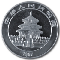 China 10 Yuan Panda 1997 1 Oz Silber Rckseite