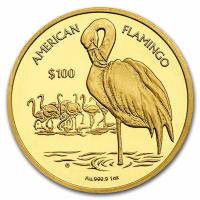 British Virgin Islands 100 Dollar American Flamingo 2021 1 Oz Gold