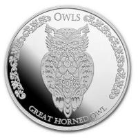 Tokelau 5 NZD Great Horned Owl 2021 1 Oz Silber